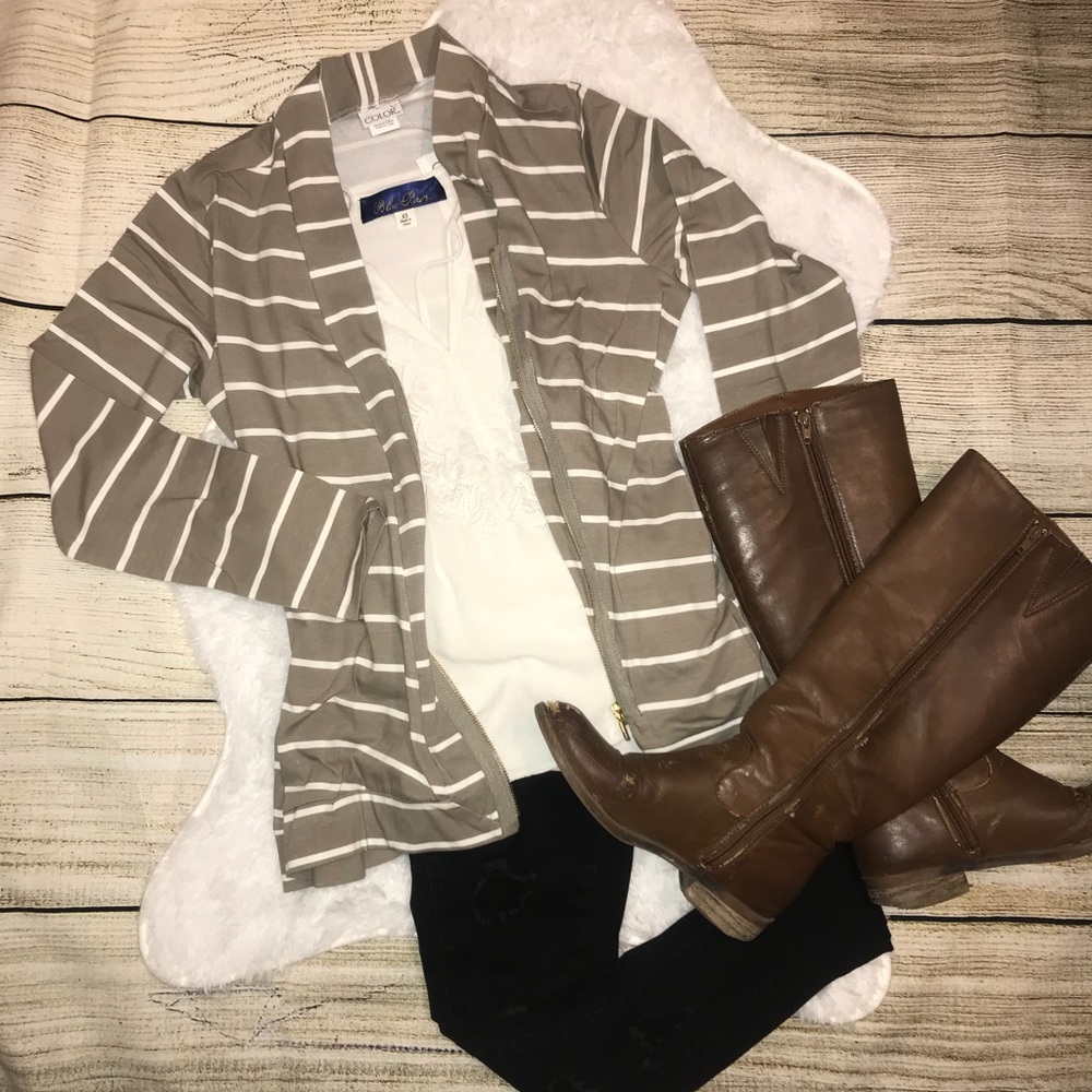 Striped Jersey Cardigan